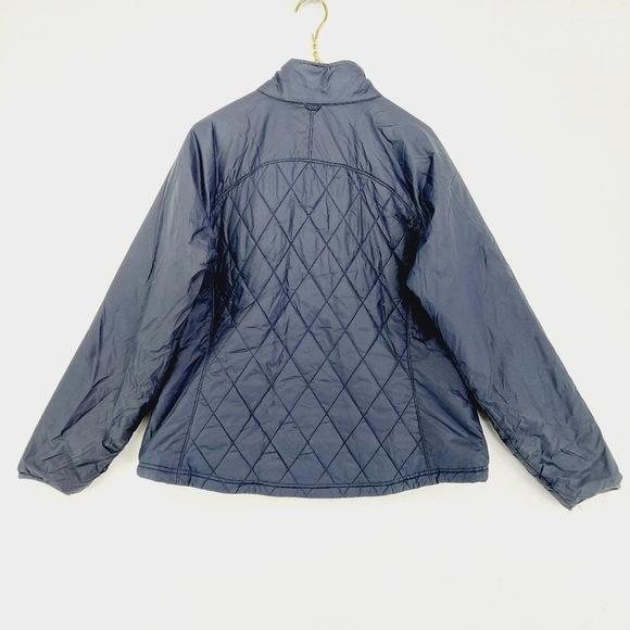 Eddie Bauer Navy Quilted Long Sleeve Zip Up Jacket Coat P778 - Picture 4 of 7